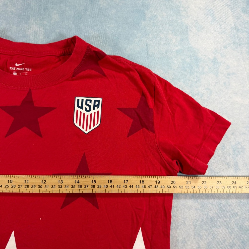 f Mens Small Red‎ Excellent Star Pattern USWNT USMNT Tee - Picture 5 of 8